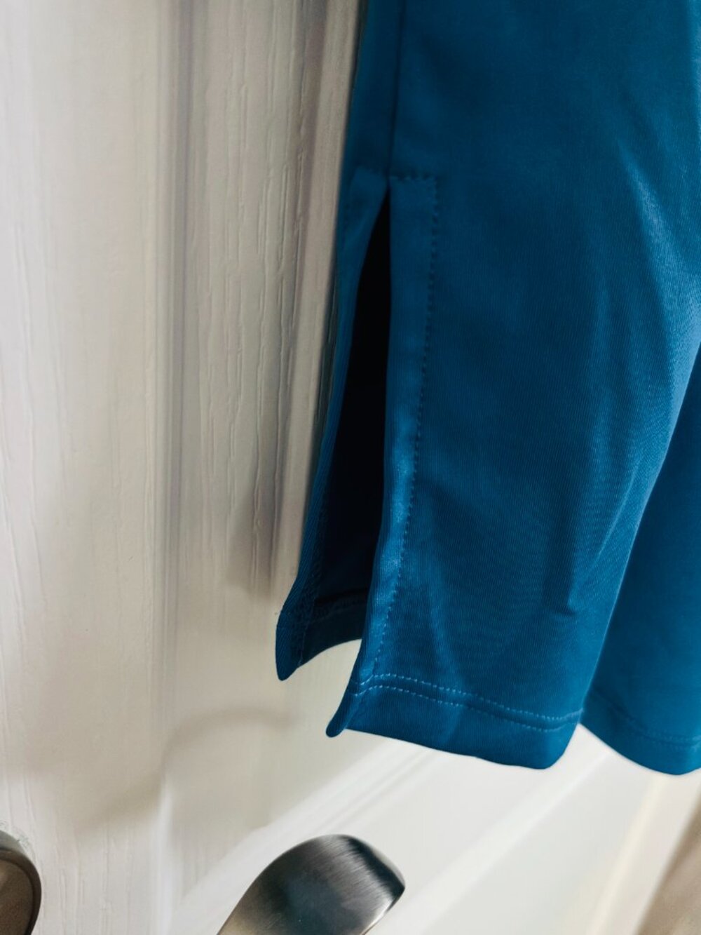 Cuddl Duds Teal Pocket Midi Dress M Soft Stretch Short Sleeve Casual Travel - Picture 10 of 14